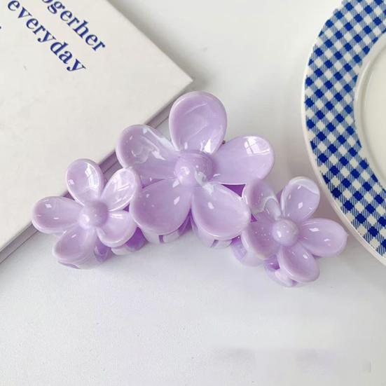 Haarkralle Dreidimensionales Blumendesign Großer Haifischclip Dutt Halboffene Haare Hinterkopf Haarkralle Pendler Haaraccessoires