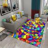Tapis à géométrie arc-en-ciel coloré pour adolescents et adultes, tapis d'art géométrique abstrait moderne, décoration de chambre à coucher et de salon, tapis de sol