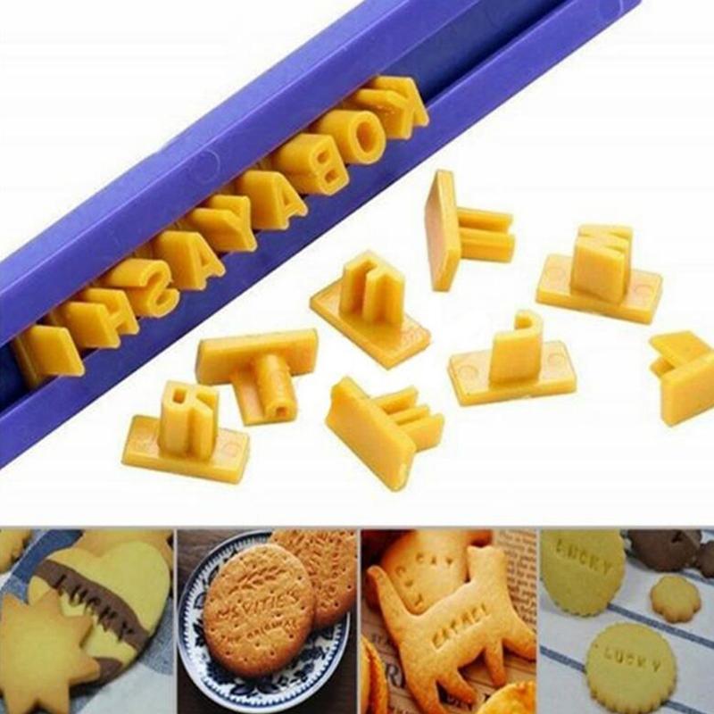 Alfabet Literă Număr Cookie Biscui Mold Presă Embosser Cutter Fondant Mold