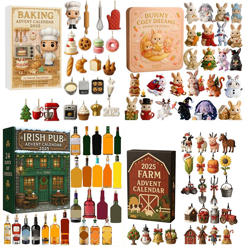 2025 Christmas Advent Toys 24 Days of Countdown Calendar Advent Figures Collectible Holiday Festive Home Decor for Kids Family