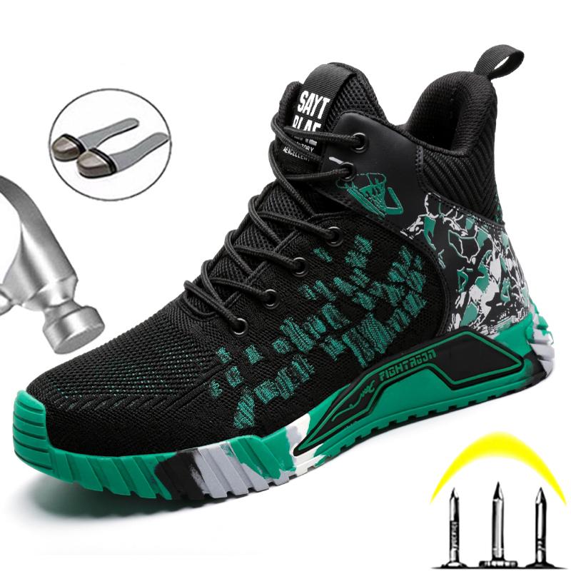 Protective Steel Toe Boots Men Work Shoes Anti-Smash Anti-Puncture Safety Shoes Work Sneakers Indestructible Security Boots 2024