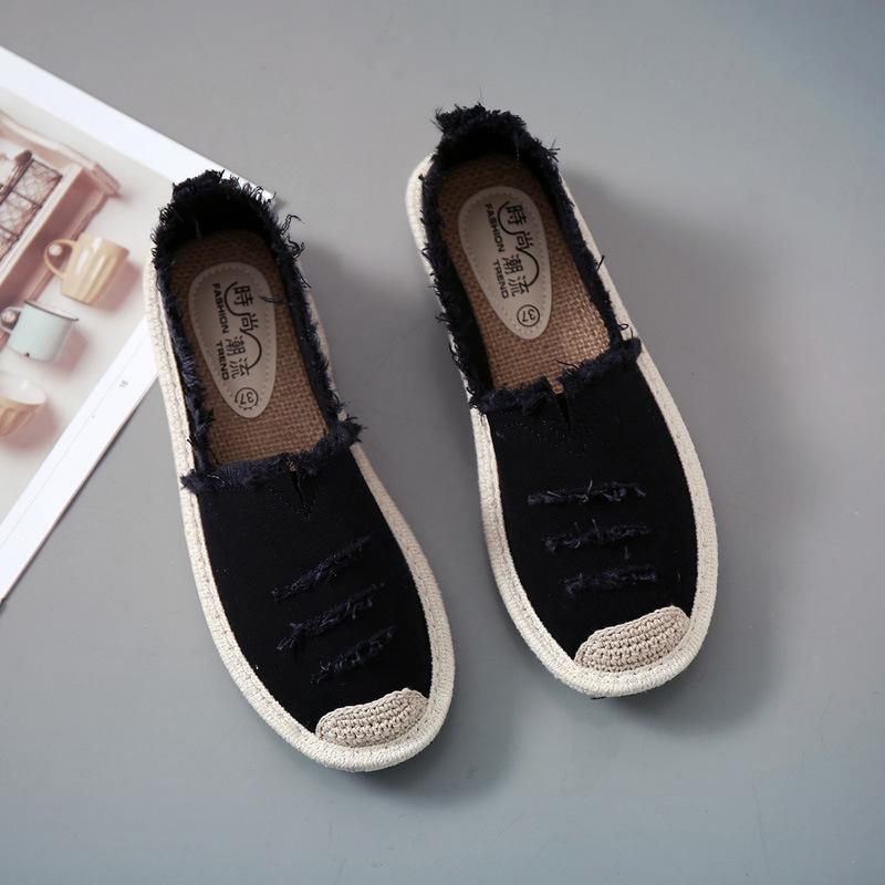 Damen Flache Schuhe Slip On Damen Canvas Lazy Loafers Atmungsaktive Espadrilles Frühling Herbst Schuhe