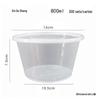 Round Transparent Disposable Takeout Containers with Lids