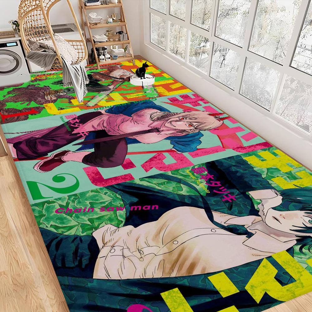 Anime Chainsaw Man Floor Mat Cheaper Anti-slip Modern Living Room Balcony Printed Bedside Mats