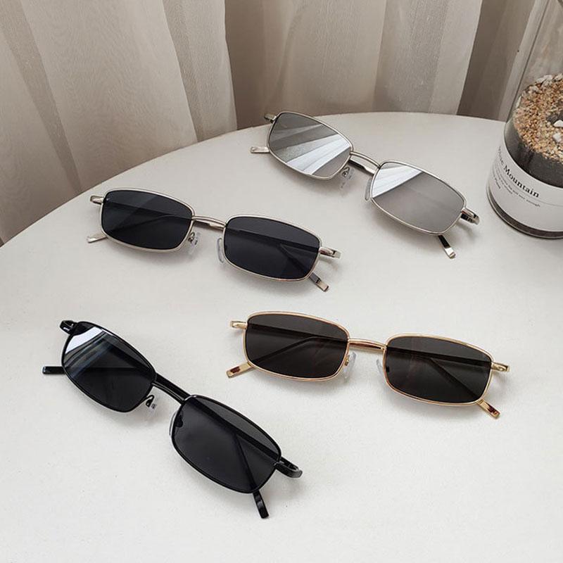 Fashion Small Rectangle Sunglasses Men Women Vintage Square Driving Sun Glasses Luxury Brand Metal Frame Eyewear Gafas De Sol