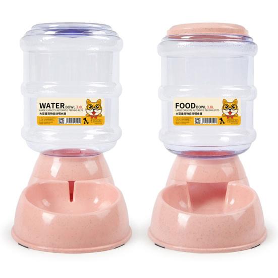3.8L Automatic Pet Feeder Plastic Cat Water Fountain Large Capacity Pet Food Feeder Bowl Water Dispenser for Dogs Cats