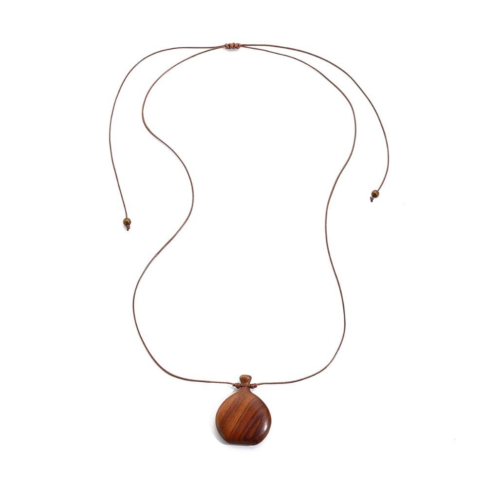 Træ Sweater Kæde Halskæde Sort Farve Lang Vedhæng Halskæde Smykke Tilbehør Valentinsdag