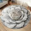 3D Realistic Floral Theme Round Rug Living Room Bedroom Carpet Delicate Rose Pattern Durable Home Decor Elegant Stylish Styles