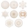 Home Wall Decor Slice Wood Base Wooden Wall Sign Flower Of Life Energy Mat Flower of Life Shape