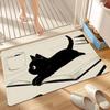 Door Naughty Mat Bedside Entrance Bath Kawaii Cute Floor Decoration Corridor Door Mat Cat Black Carpet Living Room Balcony