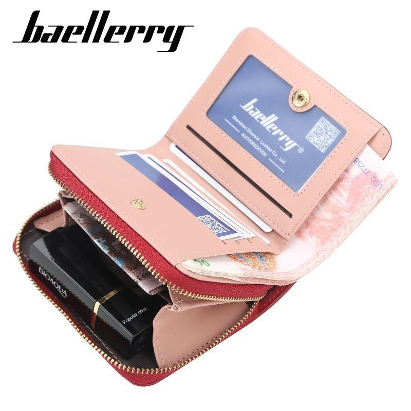 Women's short wallet, multi-card driver's license change bag, fashionable tassel snap buckle women's bag