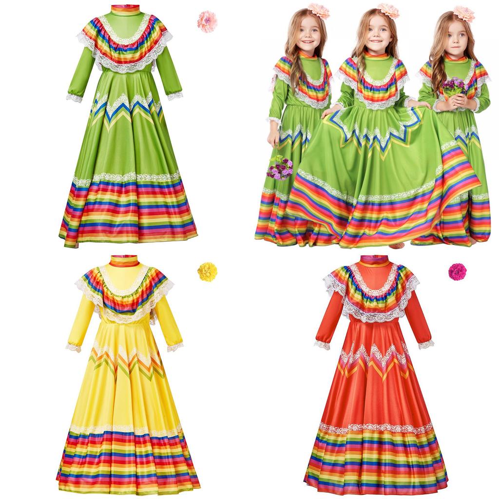 Game Themed Mexicana Dress For Stage Performance And Cultural Events
