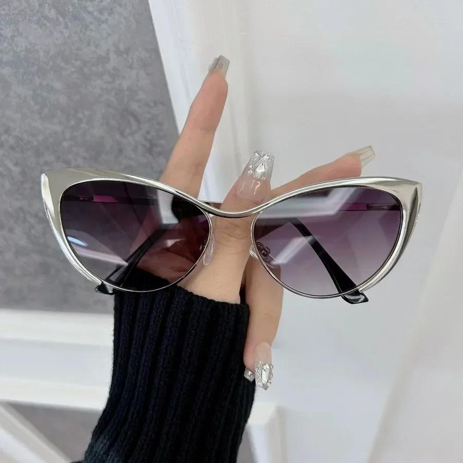 Lässige Cat-Eye-Designer-Sonnenbrille Damen Herren Metallrahmen Luxus Sonnenbrille Weiblich Männlich Marke Mode