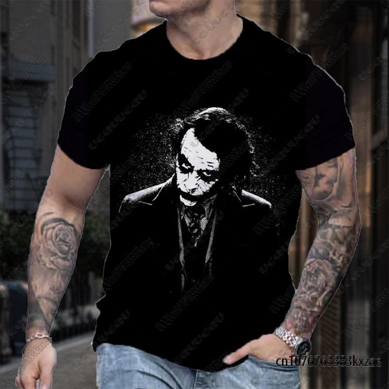Joker Summer Classic Tshirts For Men Funny Joker Face Sketch The Clown 3D