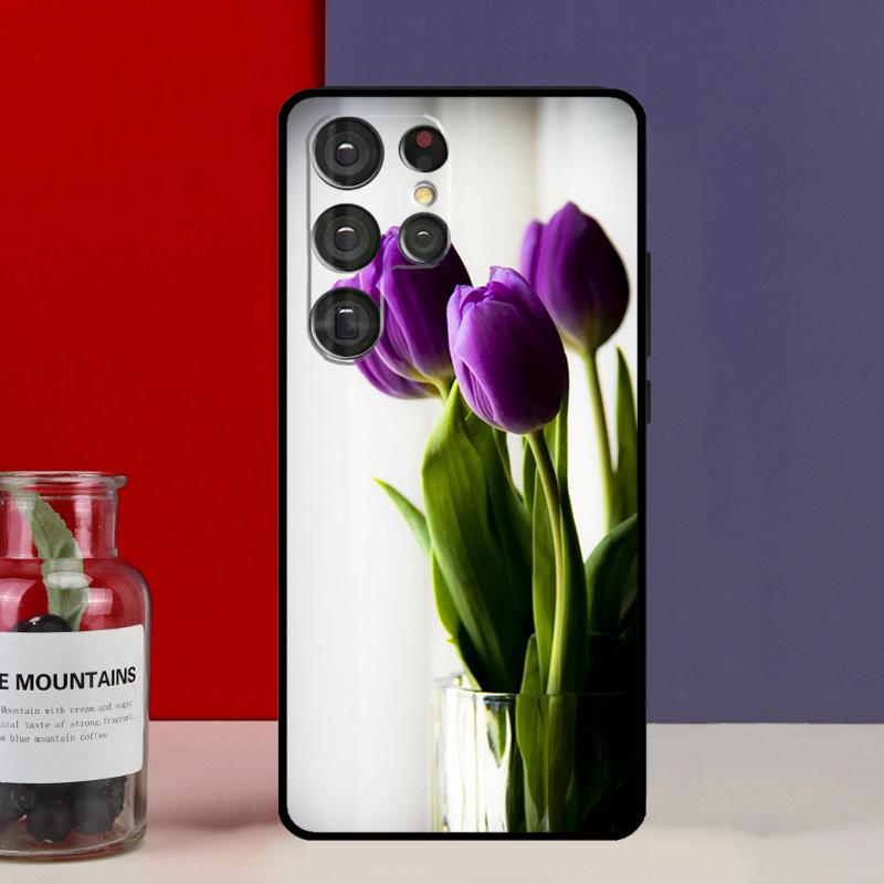 Tulip Flower Funda Case For Samsung Galaxy S25 Ultra S9 S10 S20 S21 FE S22 S23 Plus S24 Ultra Phone Cover