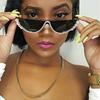 Diamond Cat Eye Sunglasses Women 2020 Semi-Rimless Sun Glasses Luxury Brand Designer Crystal Frame Rhinestone Eyewear
