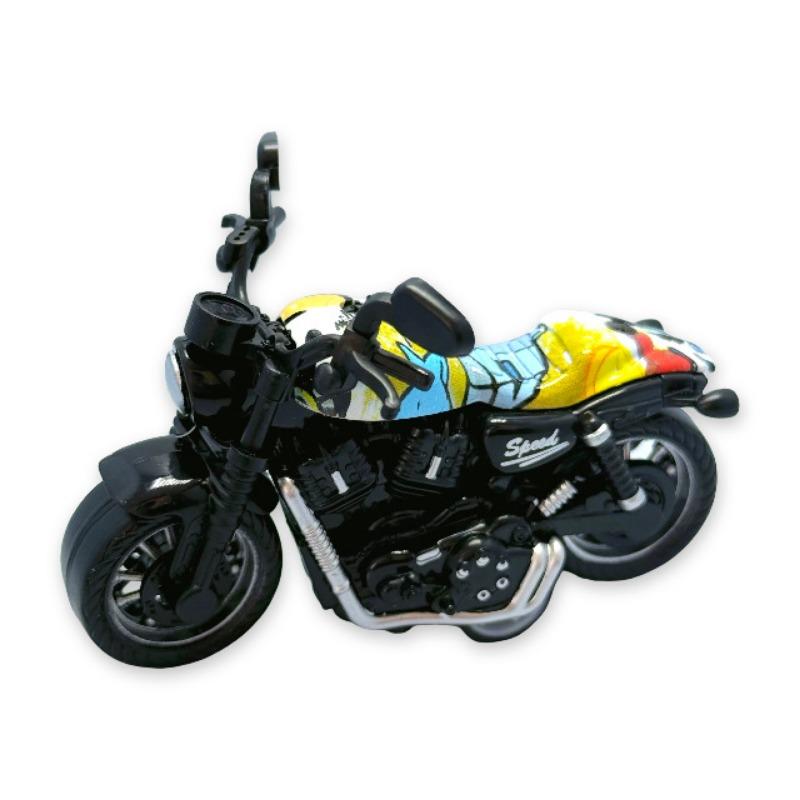 Simulated Motorcycle Pull-back Racing Alloy Car Model Clip Doll Toy Ornaments Keychain Children's Toys
