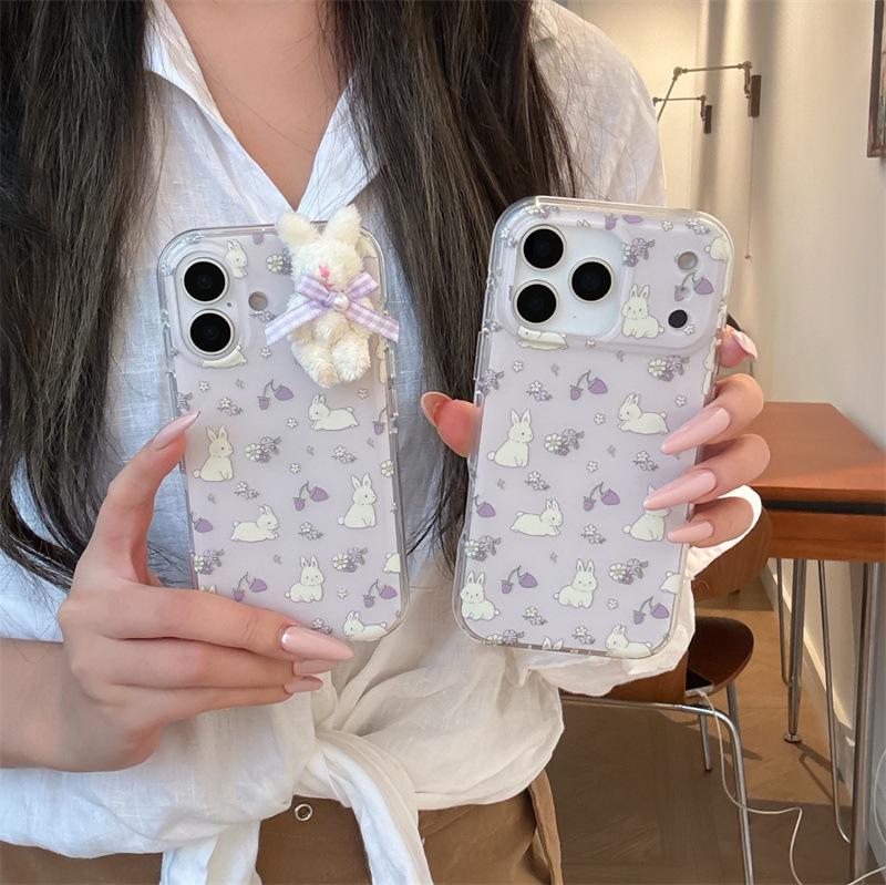 Floral Rabbit iPhone Case for 14/15/16 Pro Max/17