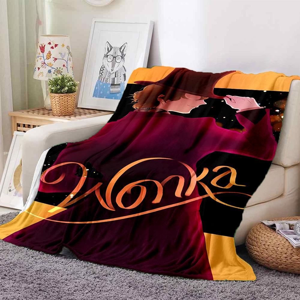 1pc Chocolate Factory, Wonka Flannel Throw Blanket Soft, Warm & Cozy for Couch, Bed, Office, and Travel Versatile All Season Gift, Christmas Present