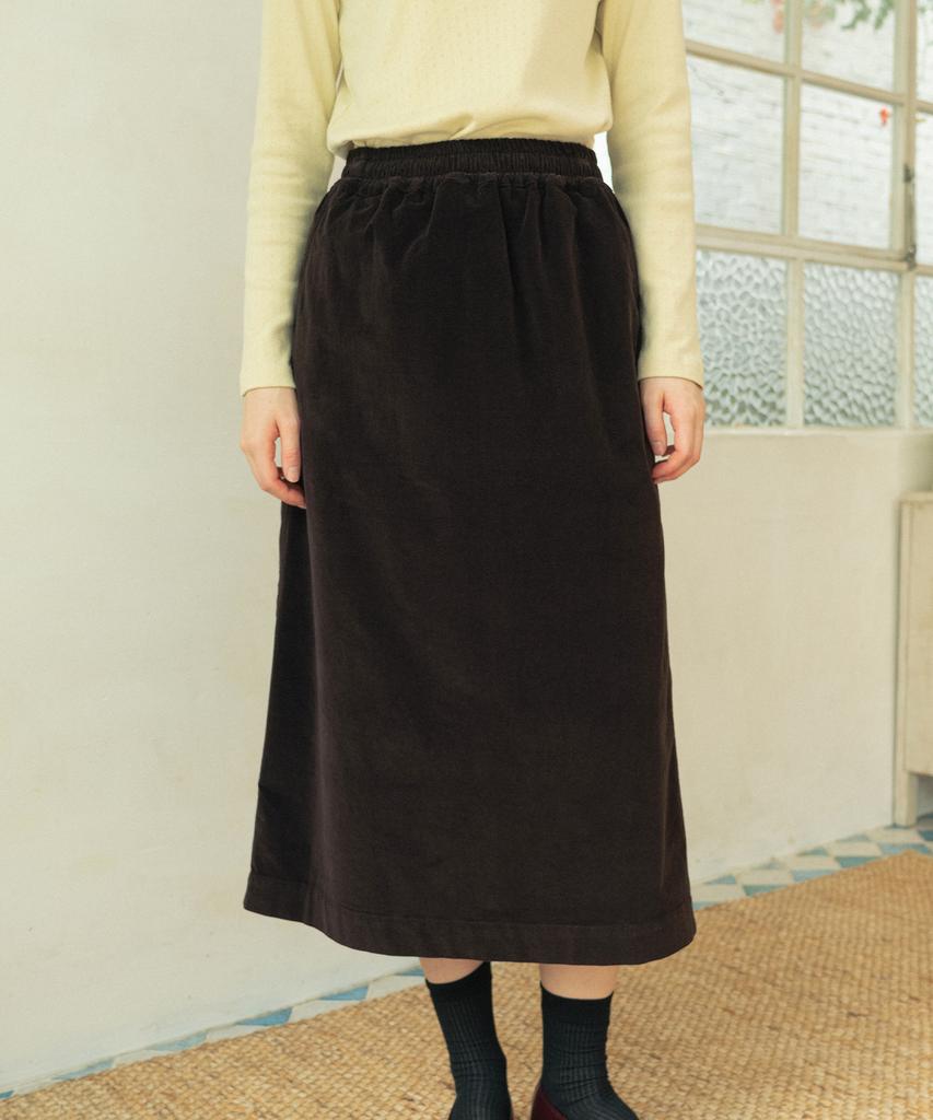 Chikita Corduroy Midi Long Skirt Brown 250904Br