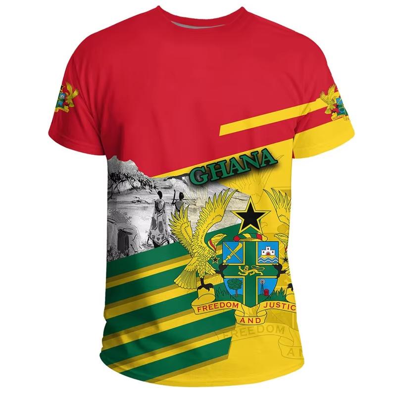 GHANA Flag 3D Print Sports Quick-dry Breathable Men T-shirt Outdoor Football Jersey Fan Club
