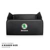 Auto Kofferraum Aufbewahrungsbox Leder Aufräum Organizer Tasche Für Skoda Octavia Superb Rapid Kodiaq Karoq Fabia Kamiq Vision RS Yeti Scala FI4