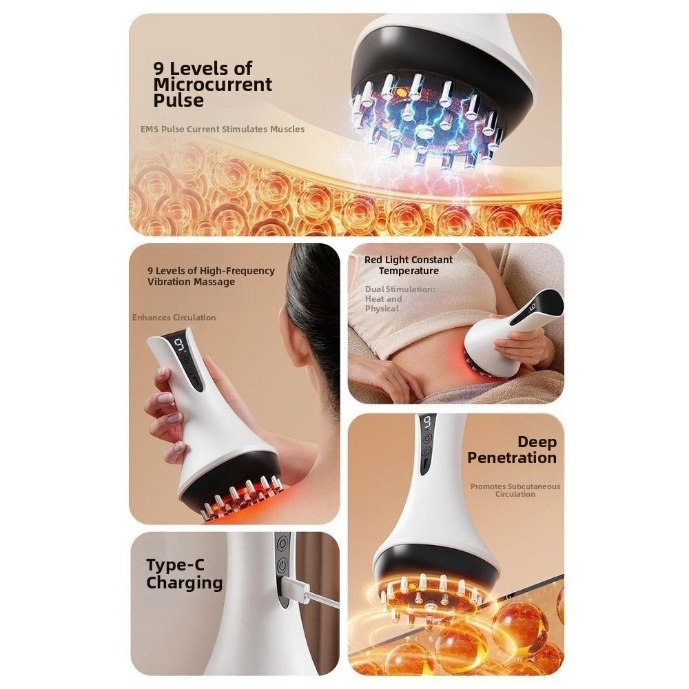 Hot Compress Electric Massage Meridian Brush USB Rechargeable Guasha Scraping Machine Household