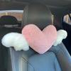Car Headrest Pillow Breathable Wear-Resistant Heart Shape Neck Support Pillow Seat Back Cushion Car Interior Decoration