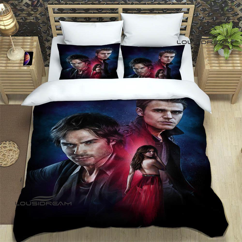 Set Biancheria da Letto Stampati 3D Damon Salvatore set squisito di biancheria da letto copripiumino set piumone set biancheria da letto lusso regalo di compleanno