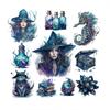 20Pcs Goth Witch Series Decorative Sticker Pack Retro Rose Cat Collage Scrapbooking Label Diy Diary Album Journal Planner