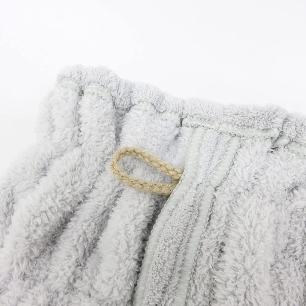 Towa Haar-Trockentuch-Turban, saugfähiges Mikrofaser-Haarband, schnelltrocknend, grau, 20 x 17 cm, weiche Haarkappe zum Baden, breit, zum Waschen des Gesichts