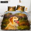 Brown Golden Retriever Duvet Cover Twin Animal Pattern Bedding Set 3 Piece Comfort Comforter Cover And 2 Pillowcases Full Size