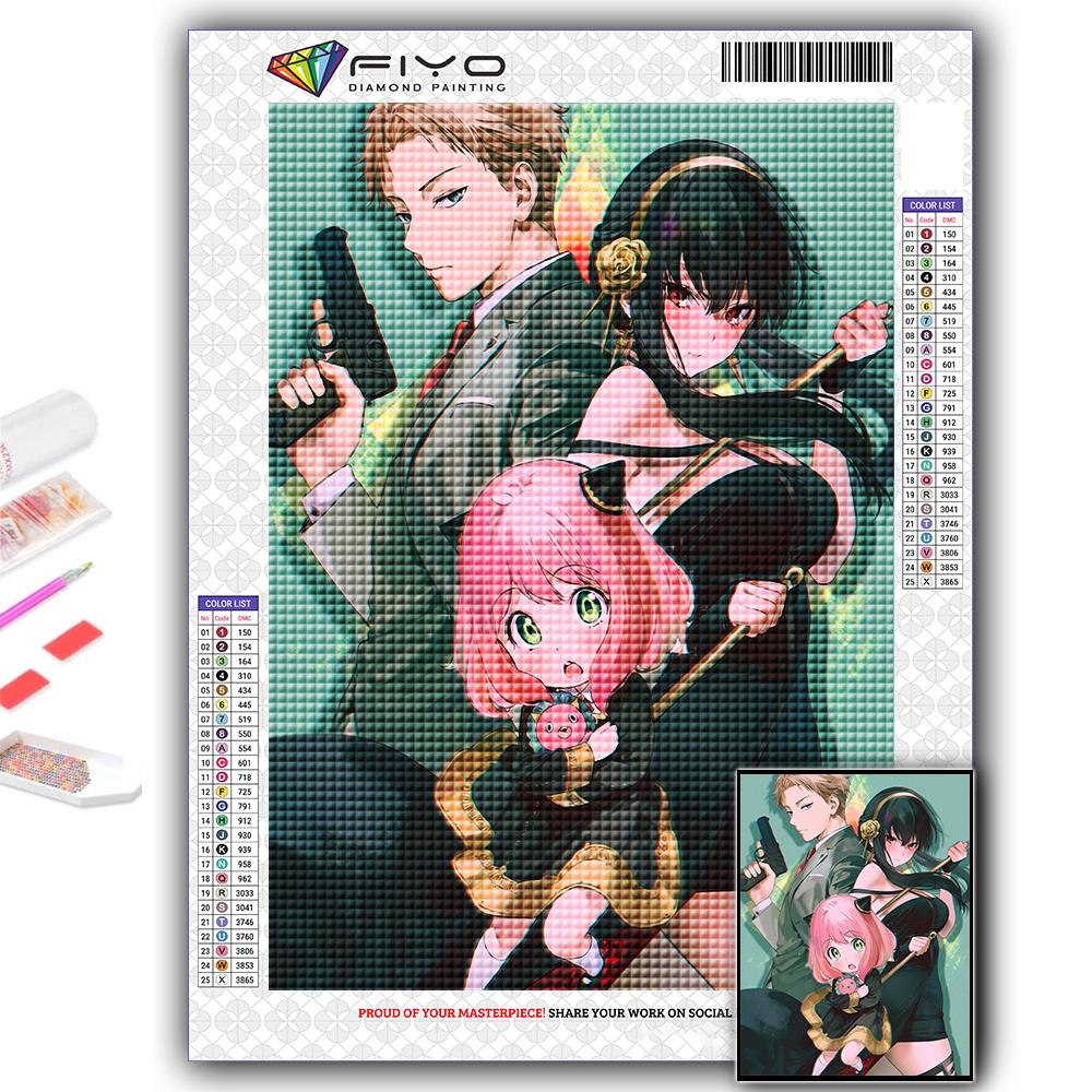 5D Diy Diamond Painting Anime Poster SPY FAMILY Cross Stitch Full Diamond Embroidery Mosaic