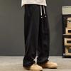 Männer Herbst Winter Hosen Kordelzug Elastische Taille Lose Dicke Plüsch Taschen Breites Bein Gerade Weiche Männer Casual Lange Sport Hosen Jogginghose