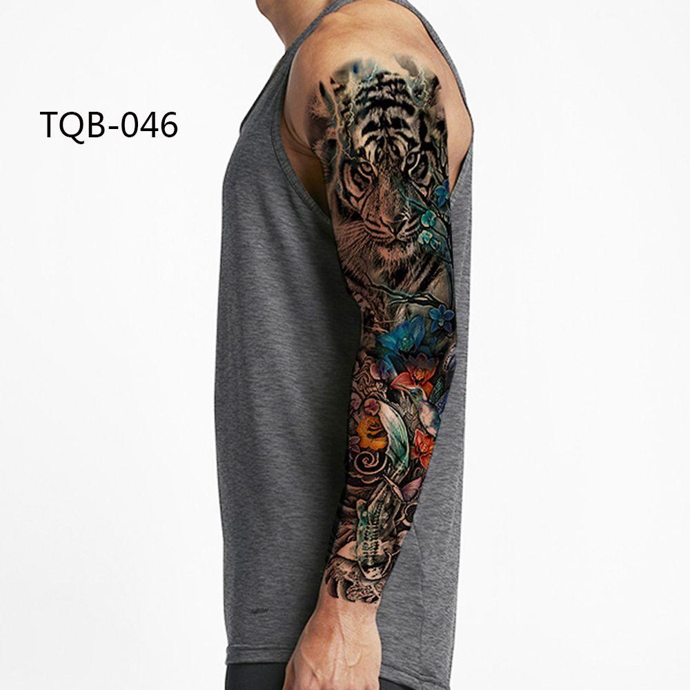 Beauty Waterproof Fake Tattoos Large Leg Full Arm Tiger Eye Clock Tattoo Sticker Temporary Decal