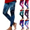 Dammode med tryck och elastisk midja, slim fit och elastiska yogabyxor för vardagsbruk
