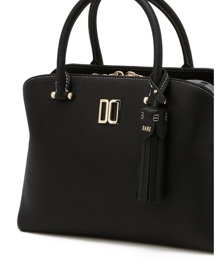 Daks Womens Accessories Black Dd Logo Cowhide Tote Bag_Dcba6E750Bk