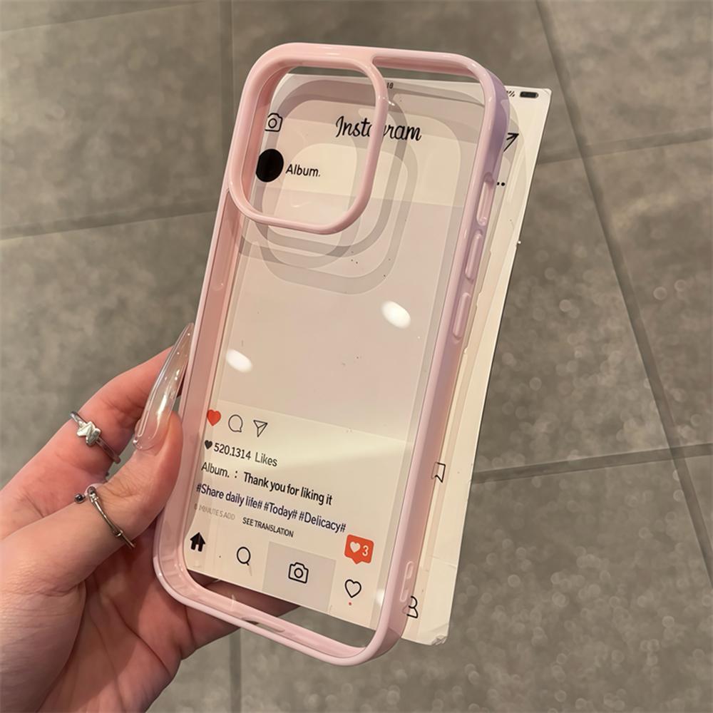 Capa de Luxo Transparente Cor Doce Para iPhone 17 Air 16 15 14 13 12 Pro Max Plus Capas Protetoras com Bumper Acrílico Transparente