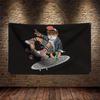 Cool Cat Skater Banner Tapestry Wall Decor Cartoon Kitty Hip Hop Skateboard Gift Flag Artwork Pet Lover Room Decoration