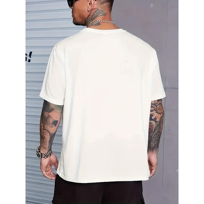 I Came I Saw I Had Anxiety So I Left Print, Men's Novel Graphic Design T-shirt, Casual Comfy Tees For Summer, Men's Clothing Tops For Daily Activities