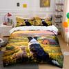 Dog and Lamb On Countryside Bedding Duvet Cover Set  (1*Duvet Cover 2*Pillowcases, Without Duvet Insert)
