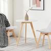 Solid Wood White Small Round Table Nordic Minimalist Balcony Leisure Coffee Home Mini Tea Table