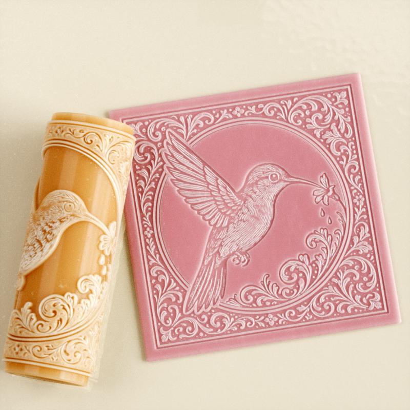 Bloem Schedel Kleitegel Roller Klei Textuur Roller Keramisch Printen Polymeer Getextureerde Rollers Aardewerk DIY Gereedschap Handwerk
