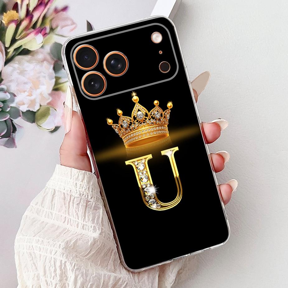 For Apple iPhone 17 Pro Max Case New Crown Letters Cover Soft Slim Phone Case For iPhone 17 Air iPhone17 Pro Max Back Cover Bags