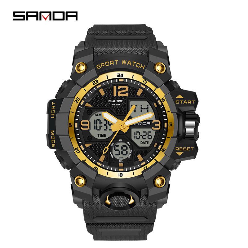 Sanda 3169 Multifunctional Youth Electronic Watch for Boys, Girls, Men & Women - Creative Wristwatch
