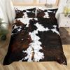 Cowhide King Queen Duvet Cover Patchwork Cow Fur Print Bedding Set Animal Quilt Cover Western Cowboy Polyester Comforter Cover