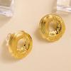 High-end Retro Geometric Titanium Steel Stud Earrings for Women - Niche Light Luxury Irregular Stainless Steel Accessories, Colorfast Design.