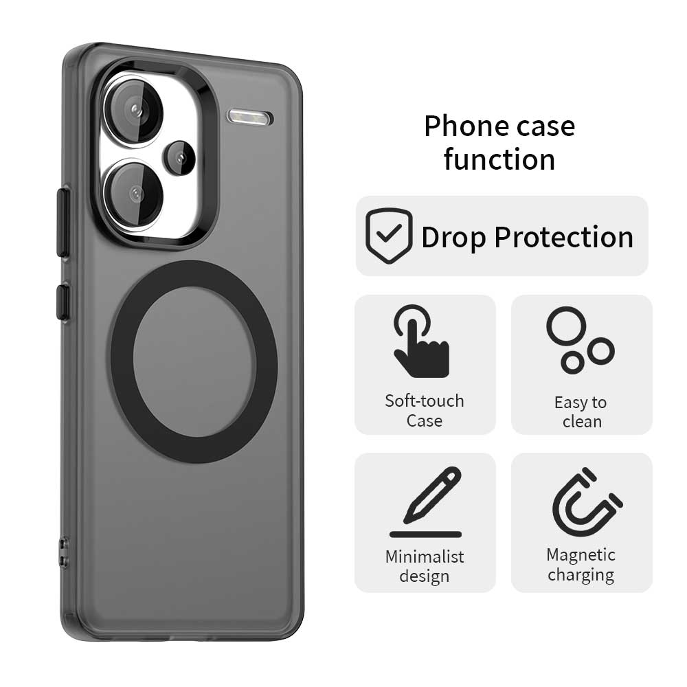 Pour Redmi Note 13 Pro Plus 5G Coque Magnétique Charge Sans Fil Funda Redmi Note 13 Pro+ Plus Coque Arrière en PC Mate Translucide