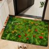 1pc 2D Flat, Springtime Lawn Floral Printed Carpet, Indoor Outdoor Anti-Slip Doormat, Bathroom Standing Cushion, Suitable for Kitchen, Bedroom, Bathro