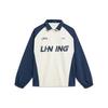 Li-Ning Coupe-vent Imperméable Color-Block Imprimé Lettres Coupe Ample Col Relevé Fermeture Éclair Veste de Sport Veste Unisexe Blanc Cassé AJDT741-5